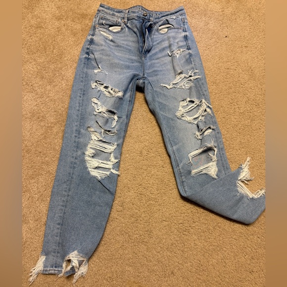 American Eagle Outfitters Denim - American Eagle Outfitters Light Blue Distressed Jeans